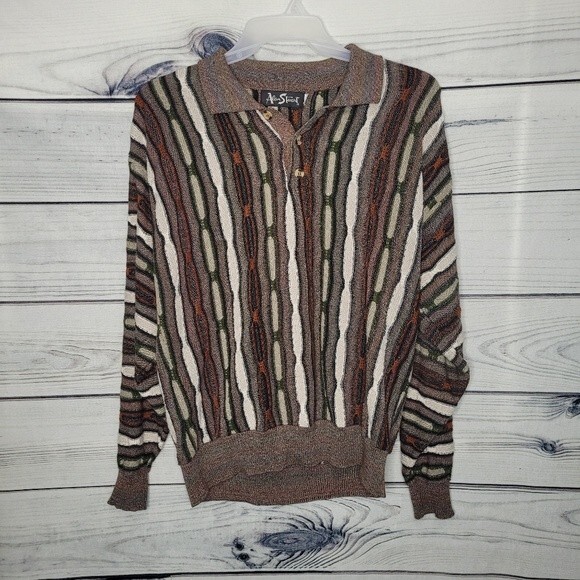 Vintage Alan Stuart Cosby style 90s retro goblincore sweater size xl - Picture 1 of 6